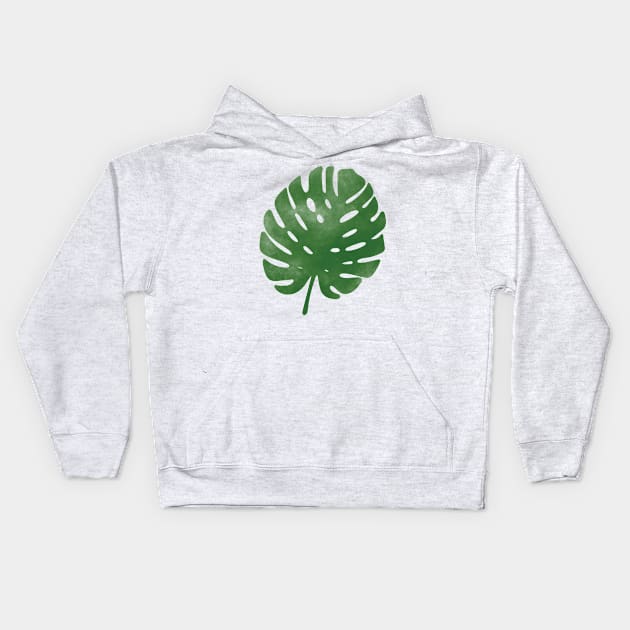 Watercolor palm leaf Kids Hoodie by bigmoments
